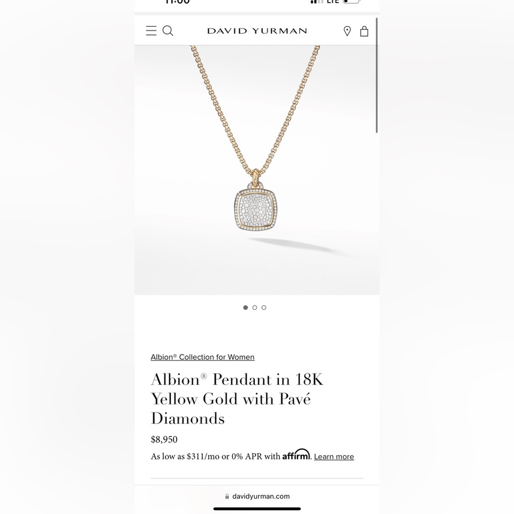 David Yurman diamond gold charm